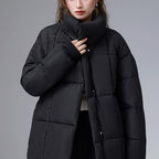 Rosella Stand Collar Belted Puffer Coat