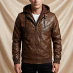 Stryde Vintage Aviator Layered Hoodie Jacket