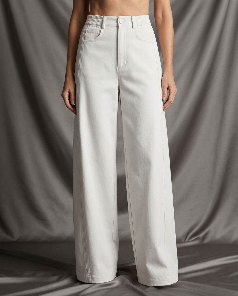 Luciel High-Waist Curved Palazzo Trousers