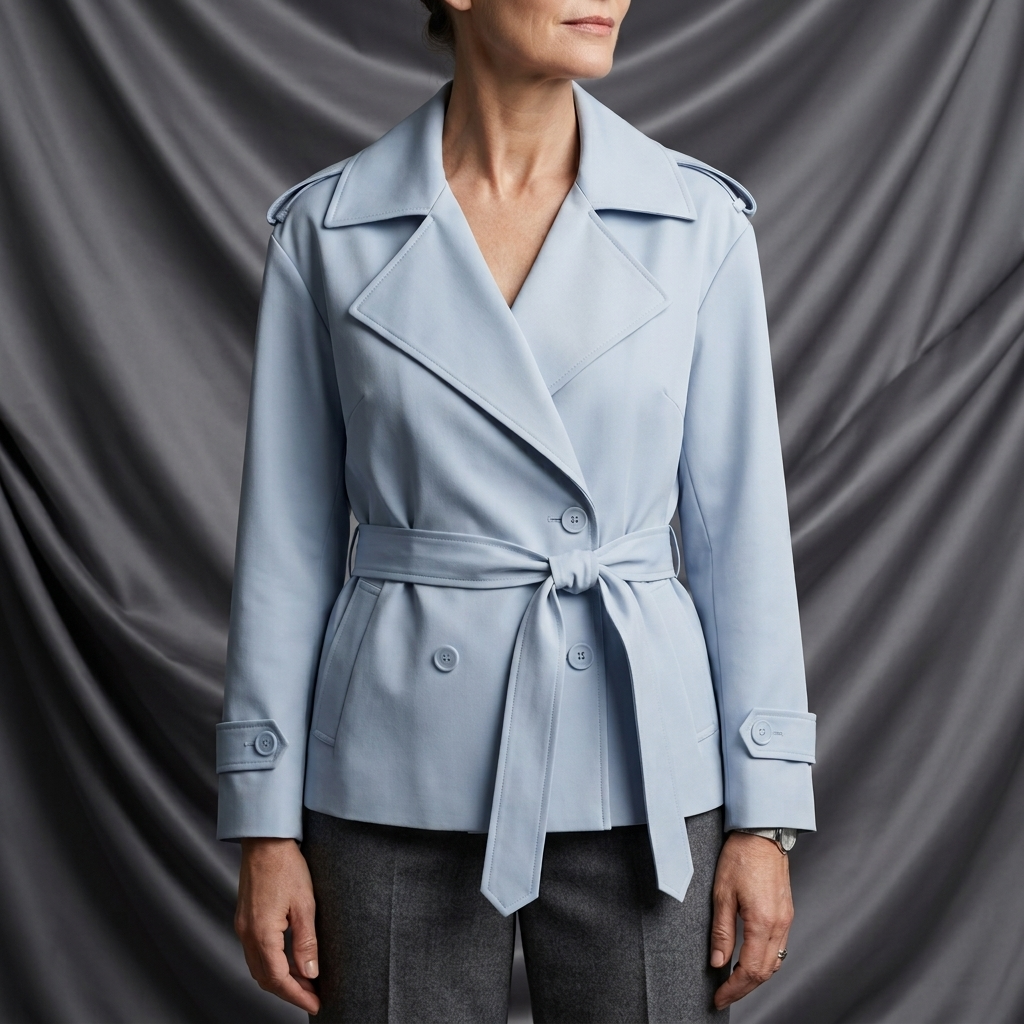 Avéra Tailored Double-Breasted Trench Coat