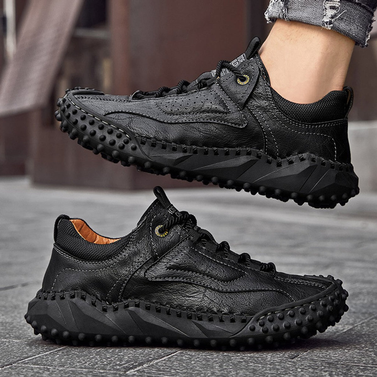 Stryde Vintage Stitched Supple Leather Sneaker