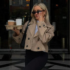Léa Cropped Double-Breasted Trench Jacket