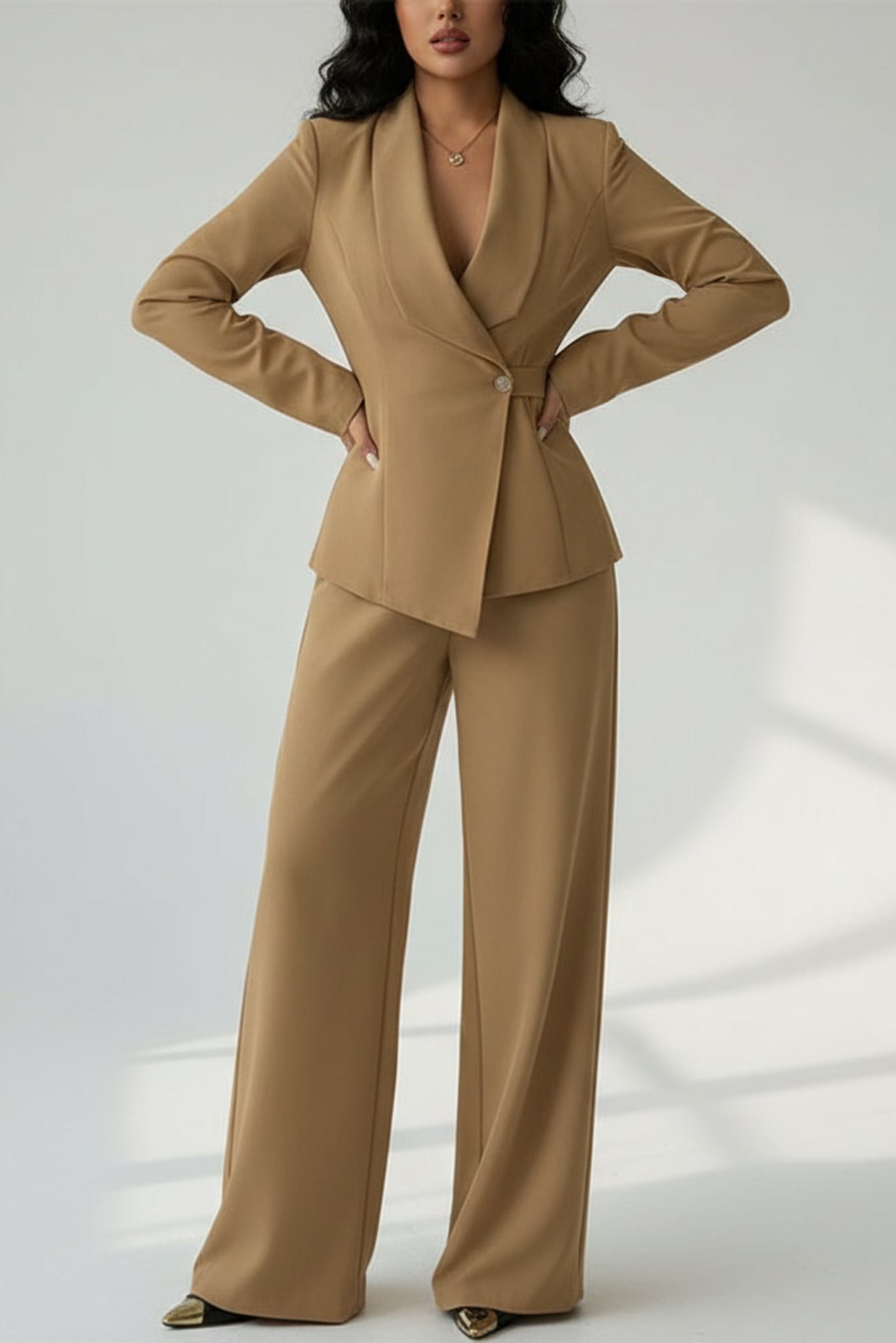 Léa One-Button Business Casual Women's Jacket & Pant Set
