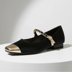 Élise French Gold Toe Mary Jane Flats