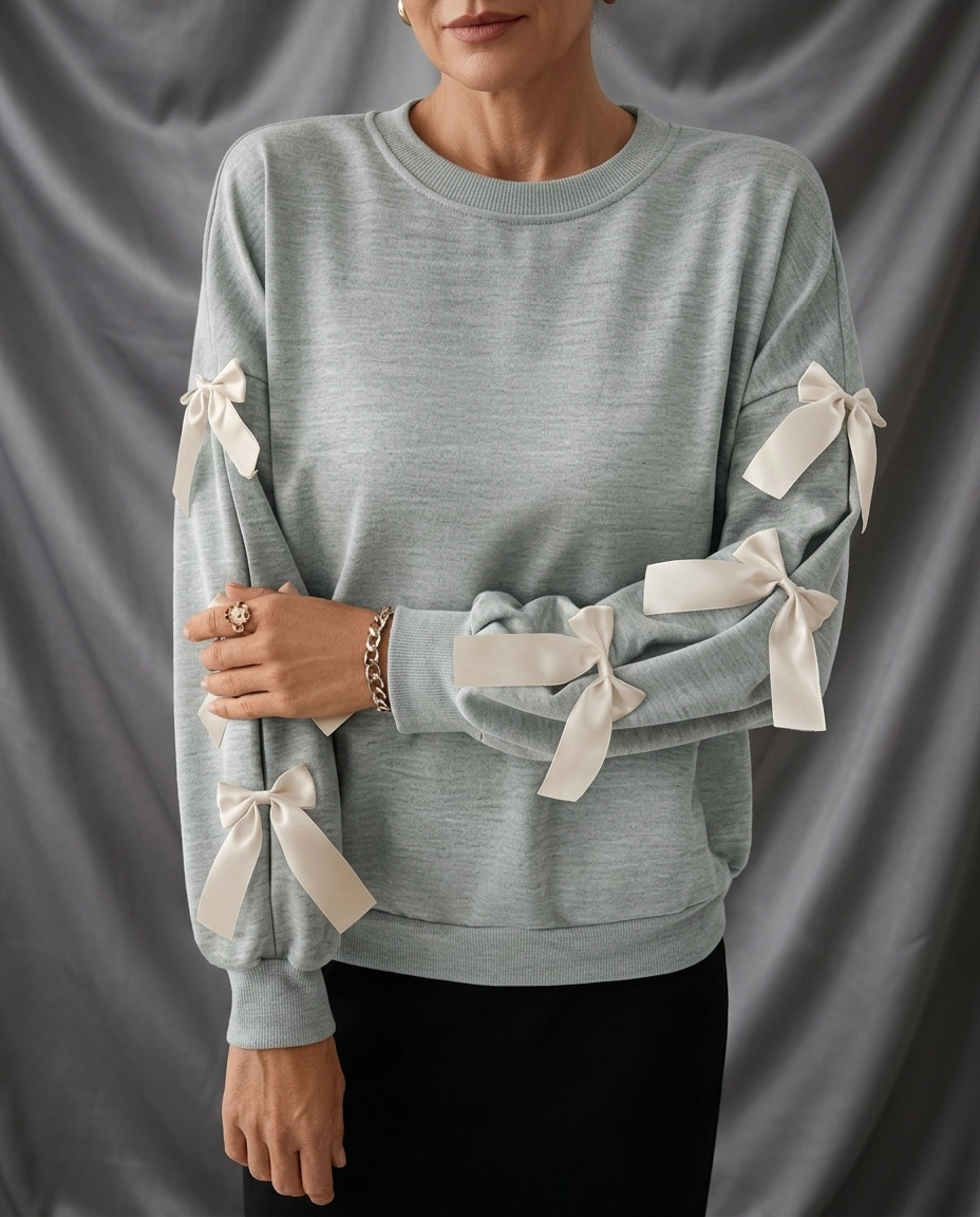 Léa Festive Christmas Bow Sweater Top
