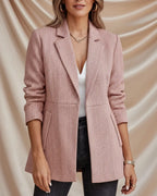 Léa Business Casual Buttonless Jacquard Jacket