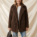 Avéra Cozy Fleeced Fall Double-Breasted Jacket