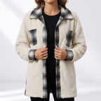 Léa Women's Plaid Plush Long Jacket