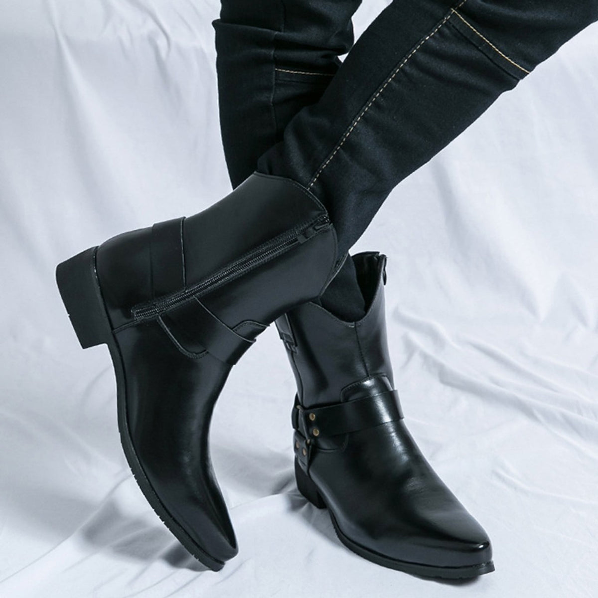 Sterling Pointed-Toe High Top Western Boots
