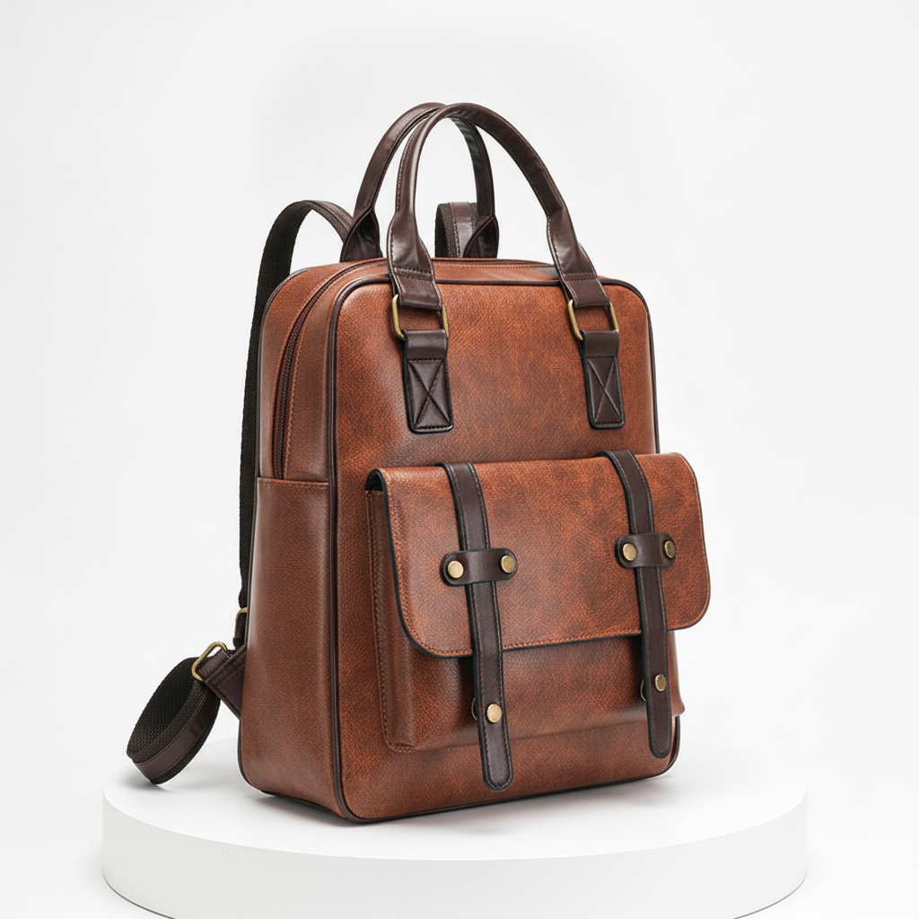Nova Vintage Vegan Leather Laptop Backpack