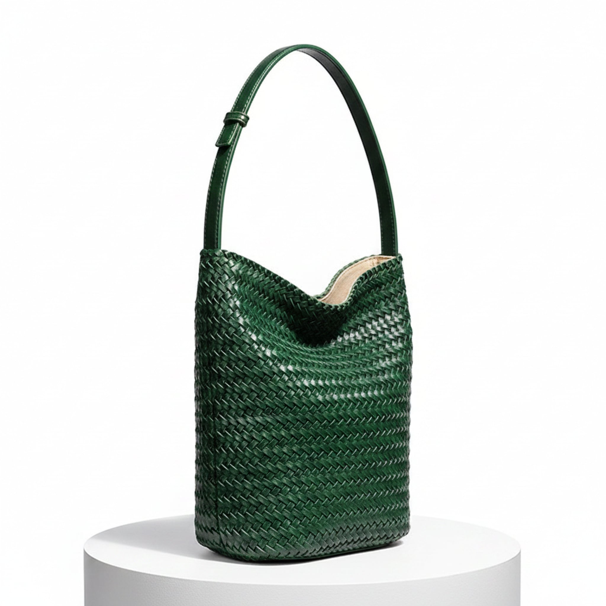 Élise Woven Vegan Leather Bucket Bag
