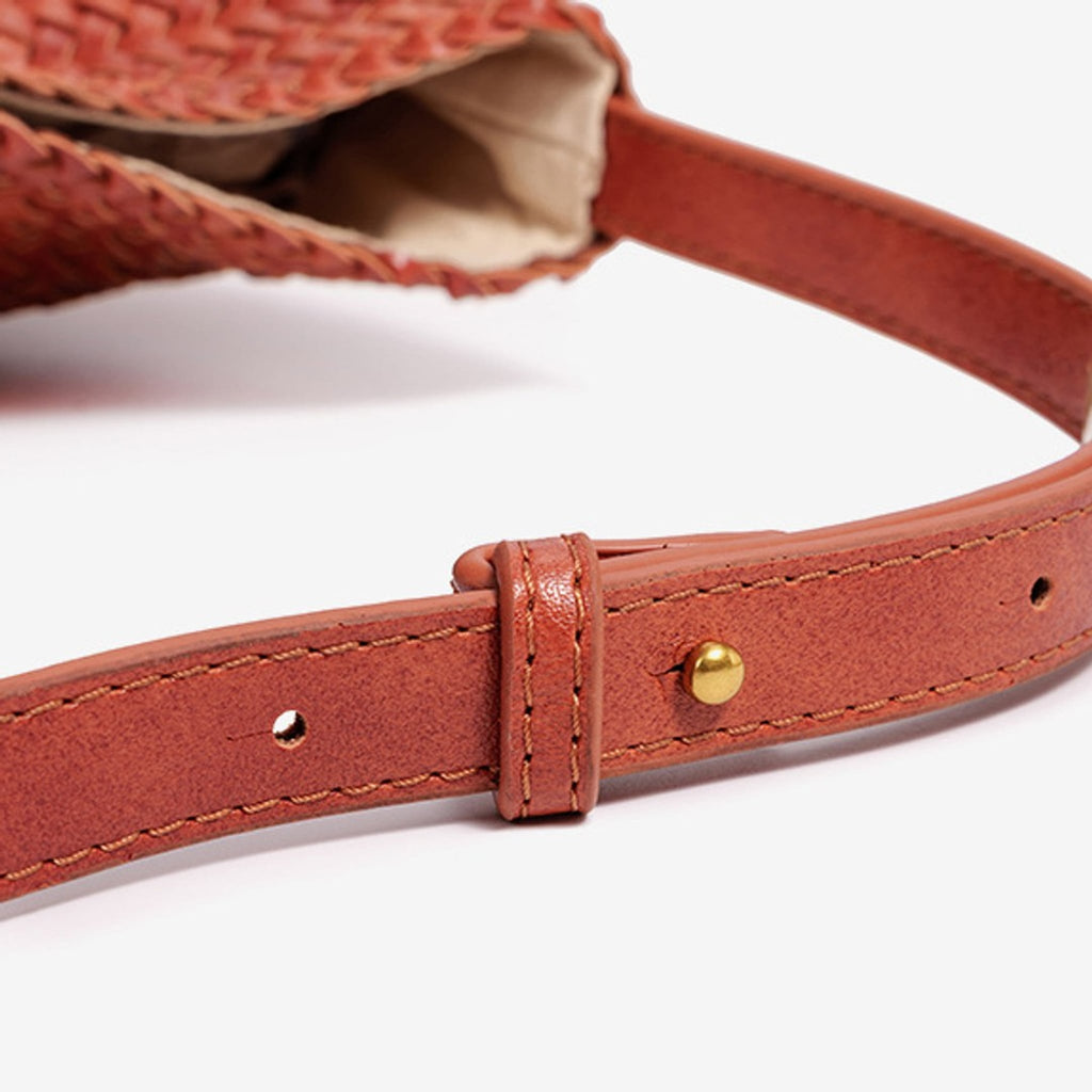 Élise Woven Vegan Leather Bucket Bag