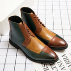 Stirling Patchwork High-Top Derby Boots