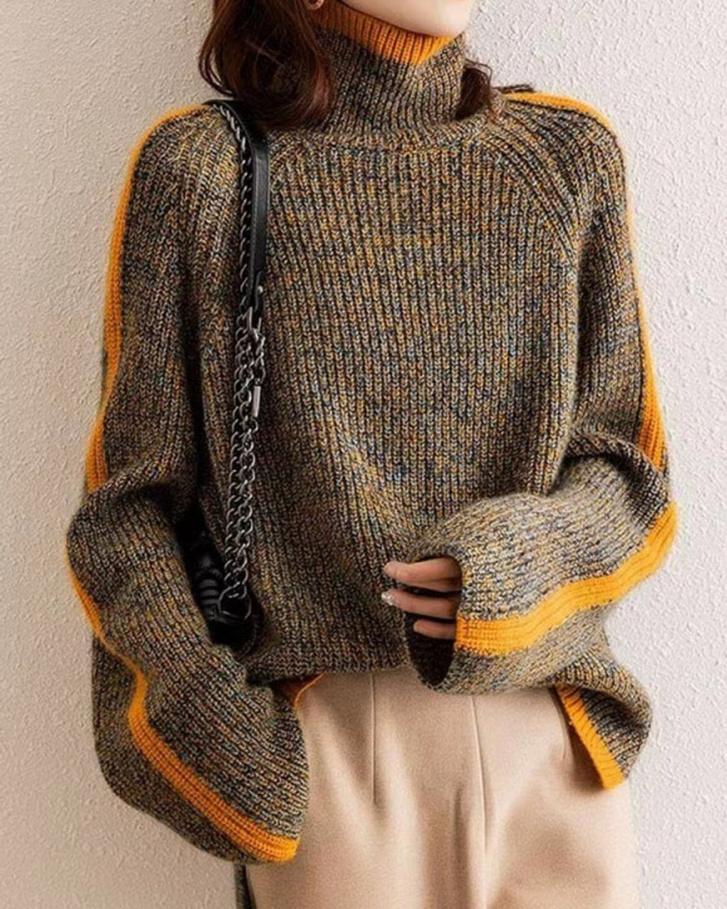 Luciel Thick Knit Mélange Turtleneck