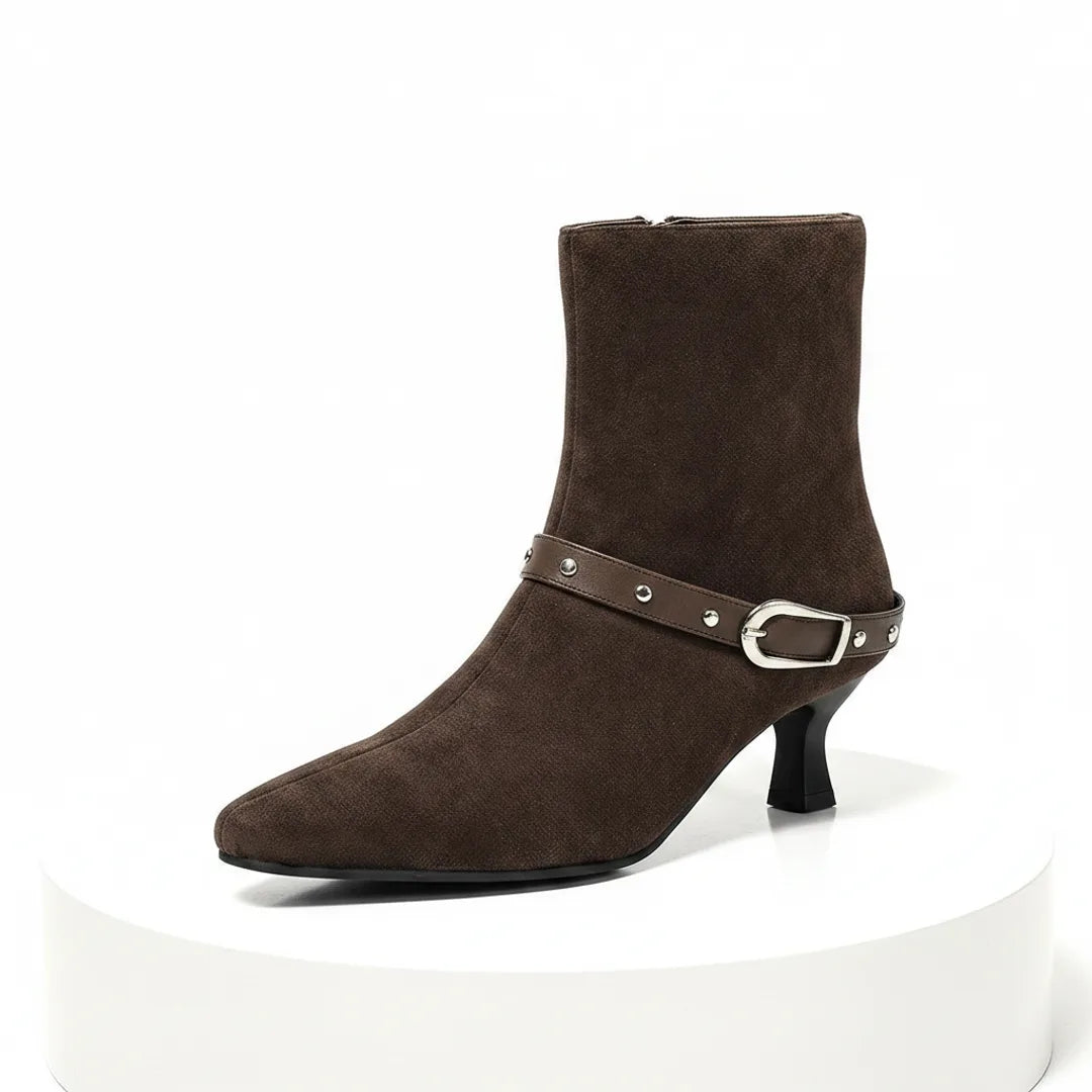 Élise Vegan Suede Short Western Booties