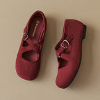 Élise Retro Cross-Strap Mary Jane Ballet Flats