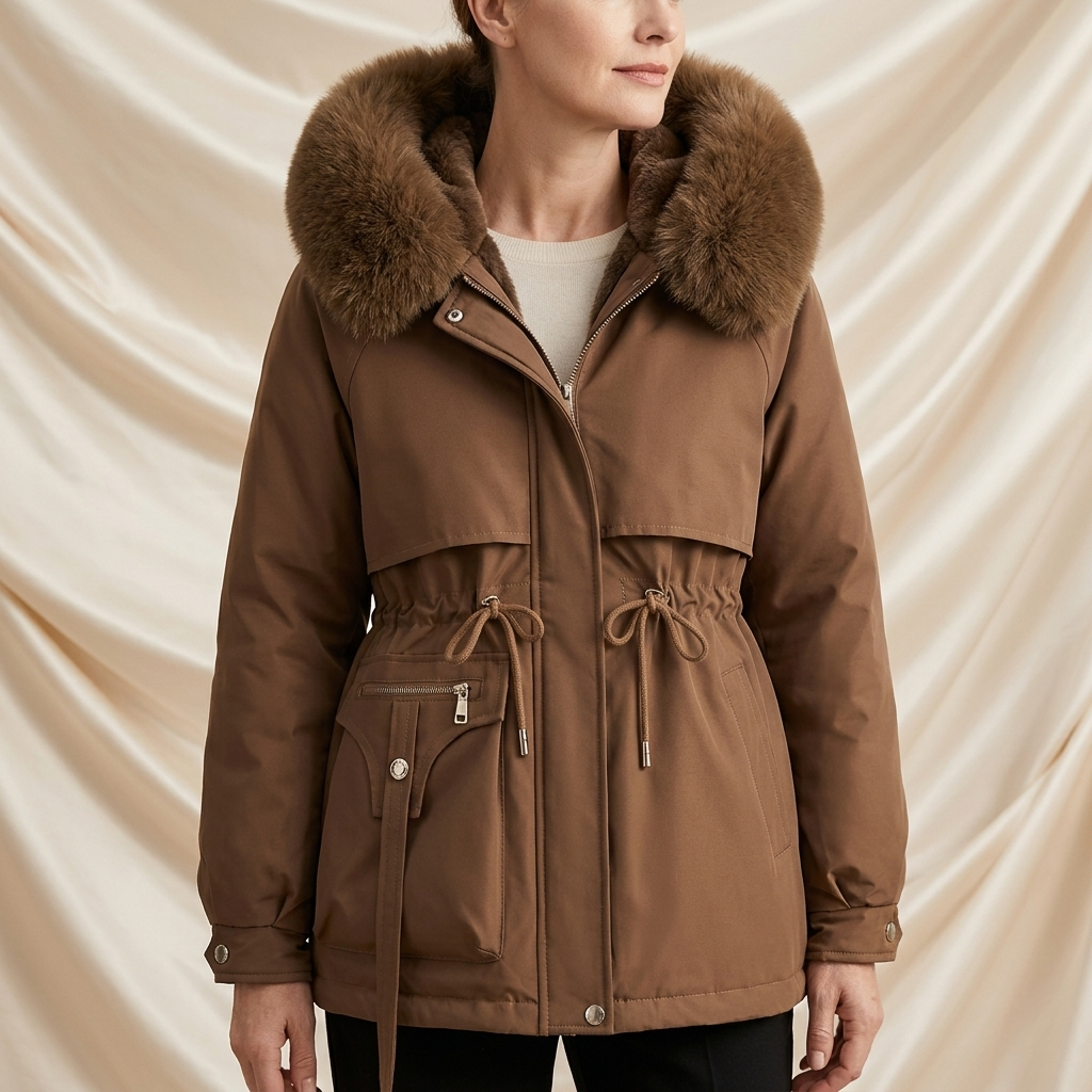 Rosella Cinch Waist Fleece Lined Jacket