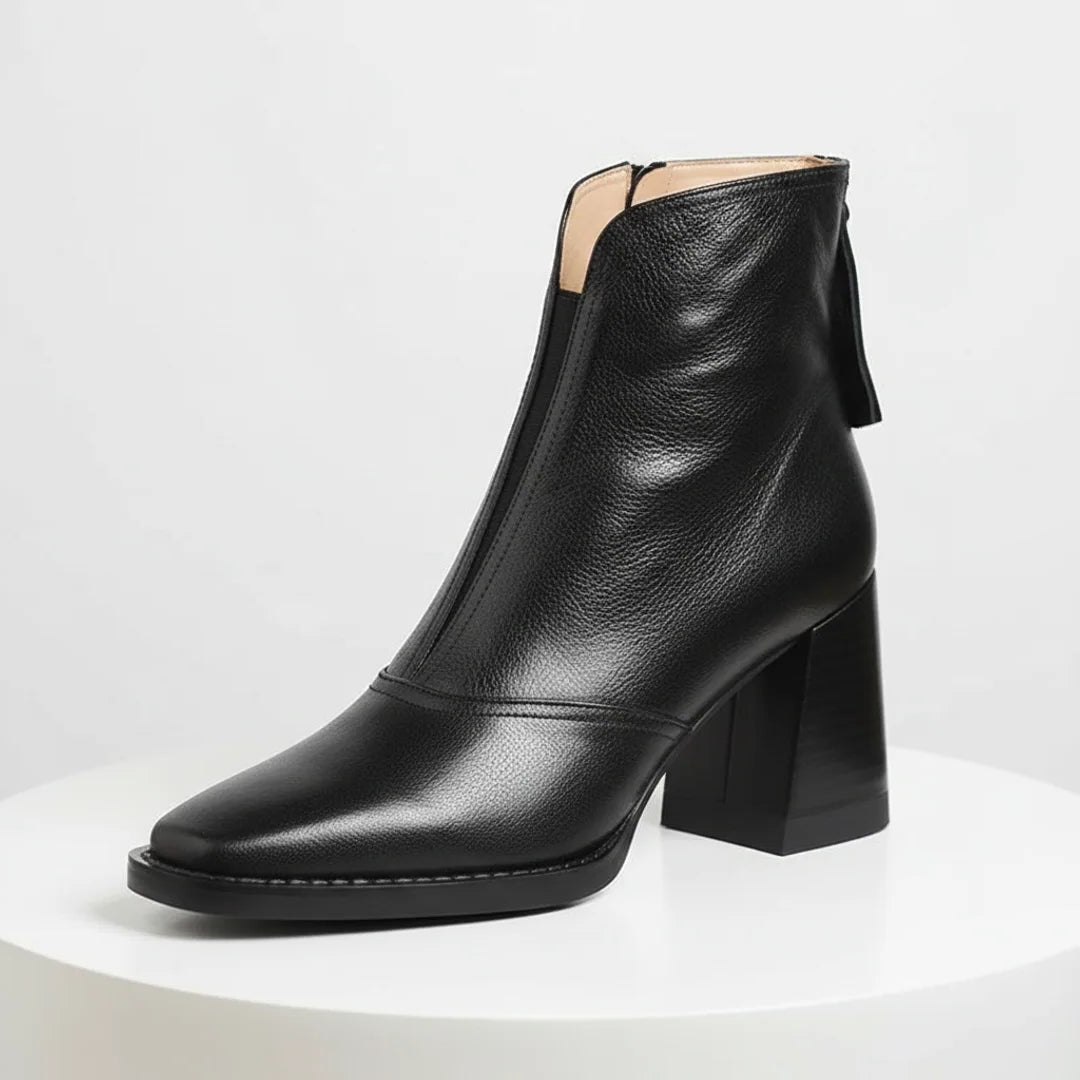 Élise Vintage Vegan Leather High-Heel Booties