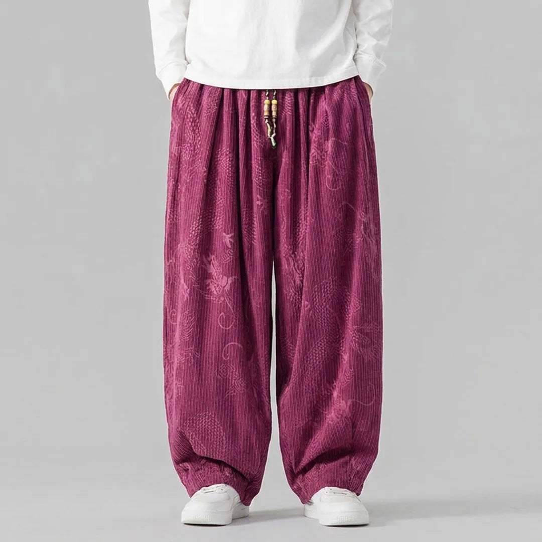 Donovan Dragon Baggy Drawstring Pants