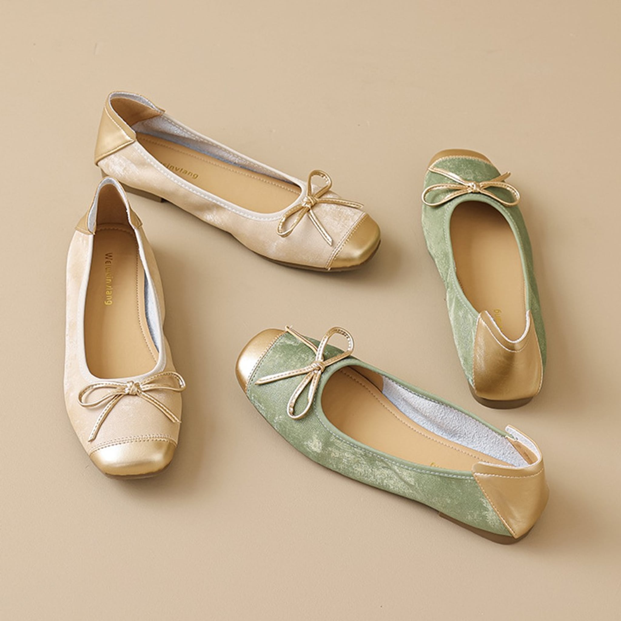 Élise Vintage Bow Mary Jane Ballet Flats