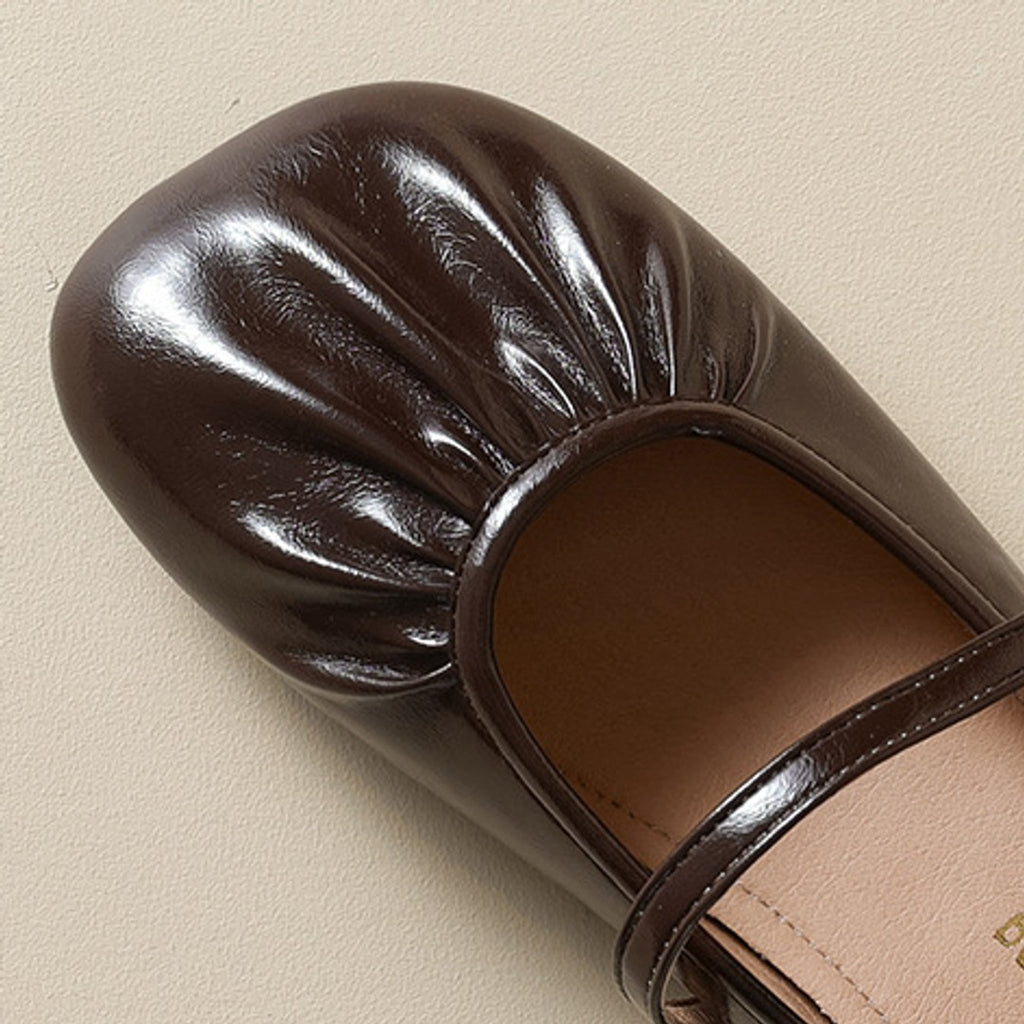 Élise Soft Sole Scrunched Mary Jane Ballet Flats