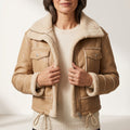 Léa Fur Lined Vegan Leather Jacket