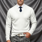Sterling Jacquard V-Neck Pullover Sweater