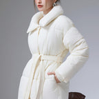 Rosella Stand Collar Belted Puffer Coat