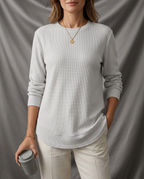 Penelope Waffle Knit Long Sleeve Top