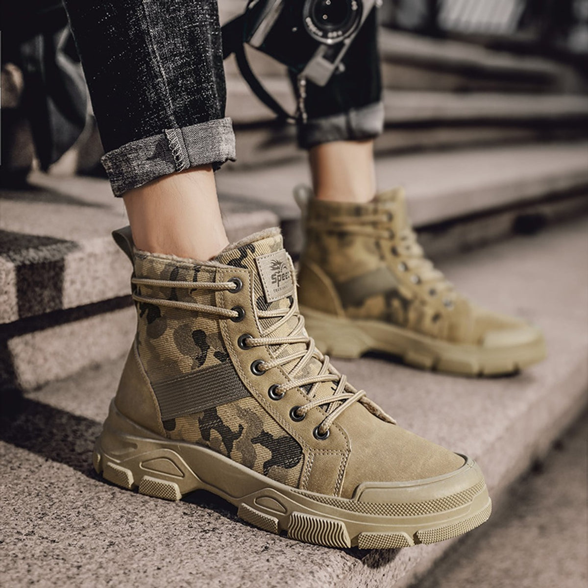 Ridge Rugged Camouflage Work Boots