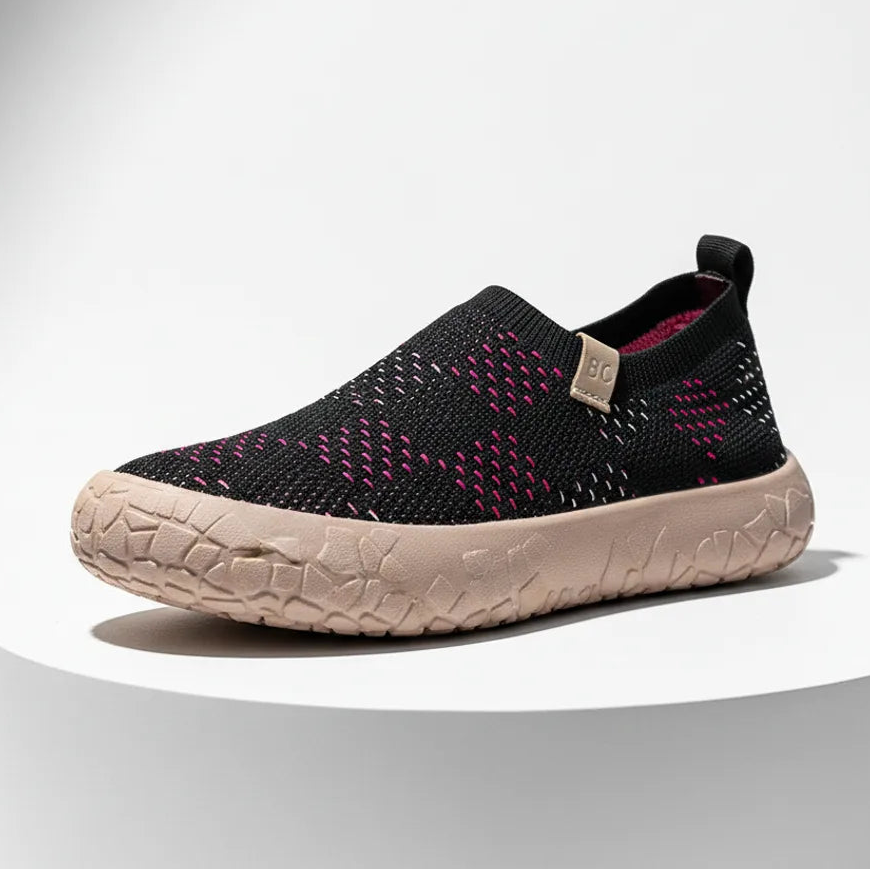 Élise Checkered Knitted All-Day Walking Shoes