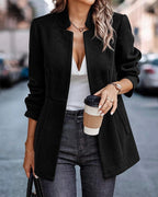 Léa Business Casual Buttonless Jacquard Jacket