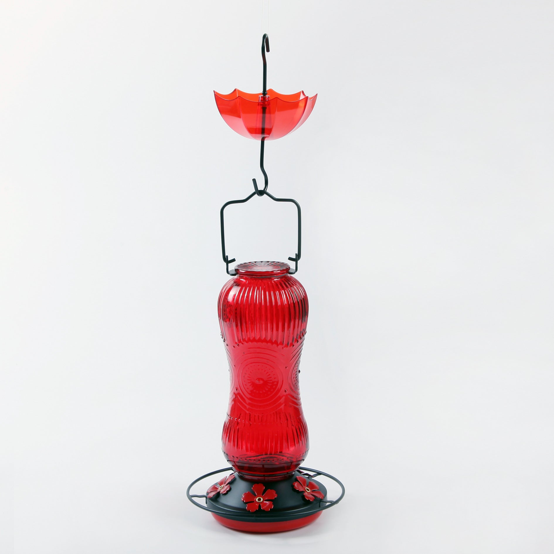EdenCraft Artisan Glass Hummingbird Feeder with Ant Moat