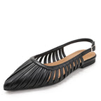 Élise Ruched Pointed-Toe Slingback Flats
