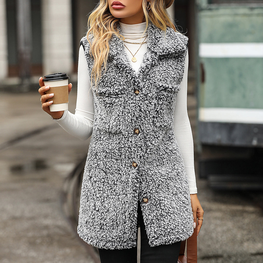 Léa Women's Velvety Plush Mid-Length Warm Vest