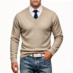 Sterling Jacquard V-Neck Pullover Sweater