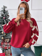 Léa Festive Christmas Bow Sweater Top