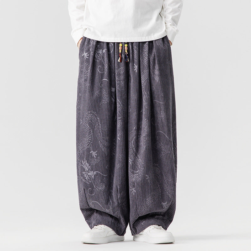Urban Theory Dragon Baggy Drawstring Pants