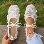 Élise Floral Lace Mary Jane Ballet Flats