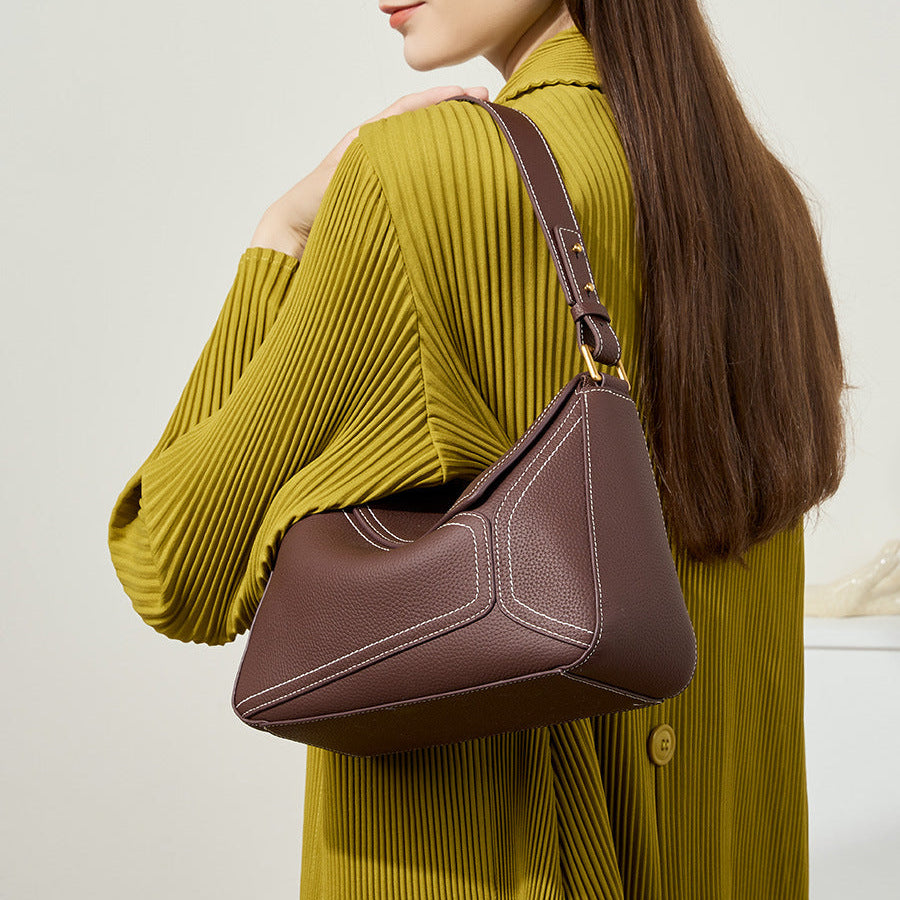 Élise Pillow Leather Underarm Handbag