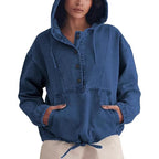 Léa Women's Oversized Denim Hoodie Jacket
