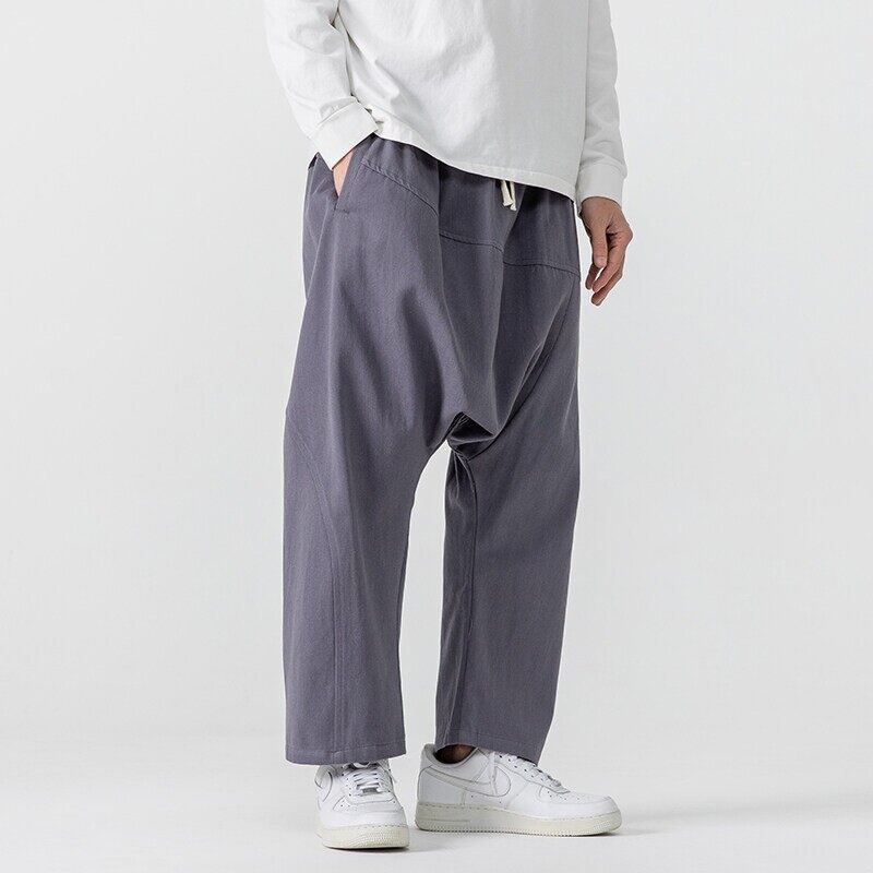 Urban Theory Baggy Drop-Crotch Cotton-Blend Pants