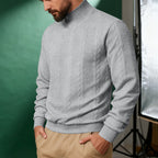 Blake Holloway Jacquard Knit Mid-Collar Sweater