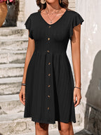 Léa Knit Waist Summer Ruffle Dress