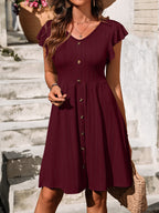 Léa Knit Waist Summer Ruffle Dress