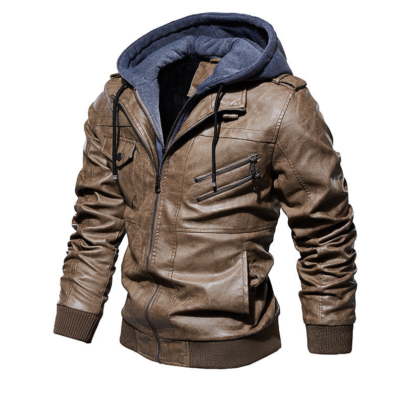 Stryde Vintage Aviator Layered Hoodie Jacket