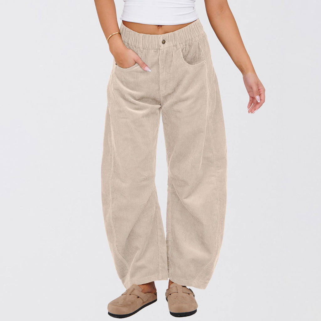 Léa Ribbed Corduroy Wide Leg Pants