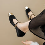 Élise French Gold Toe Mary Jane Flats
