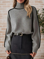Léa Luxe Ribbed Turtleneck Pullover
