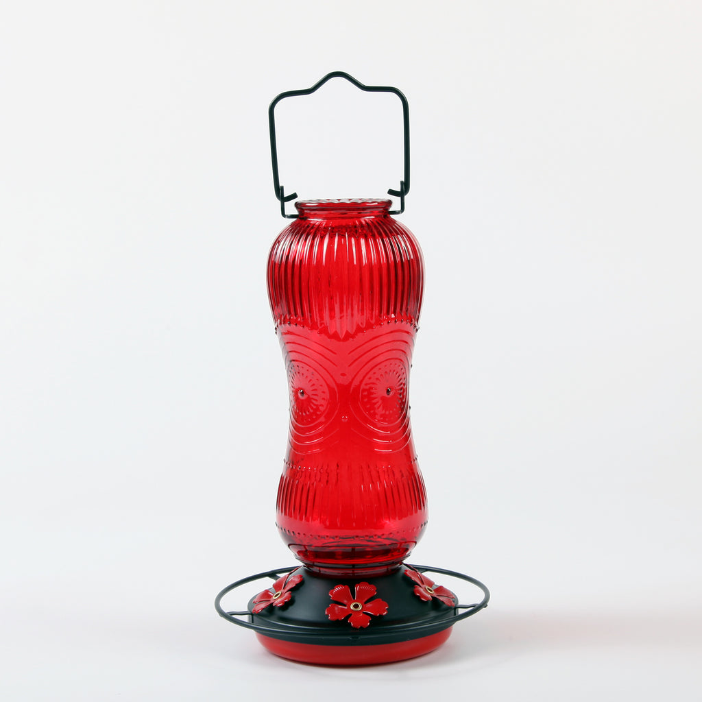 EdenCraft Artisan Glass Hummingbird Feeder with Ant Moat